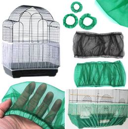 Receptorzaadbeschermer nylon mesh vogel papegaai deksel zachte eenvoudige reiniging nylon luchtige stof gaas vogel kooi cover zaadvanger bewaker