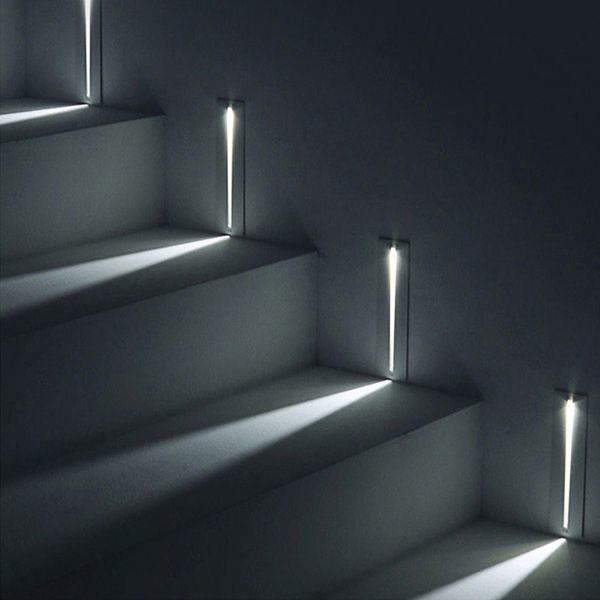 Lampes murales encastrées 3W LED lumière d'escalier rectangle AC100-240V applique intérieure éclairage escaliers étape escalier couloir lampe d'escalier