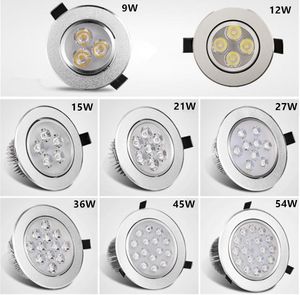 Inbouwdownlight 3W 4W 5W 7W 9W * 3W LED Plafondlamp Sliver Shell Warm Wit AC85-265V Sportlight Panel Indoor