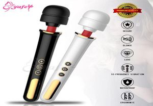 Rechargeable 10 vitesses AV Magic Wand Masseur corporel vibrant puissant G Vibrateur Spot Clitoris Stimulator Femmes intimes Sex Toys S65567250