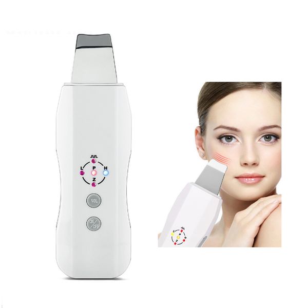 Recharge Ultrasonic Skin Scrubber Machine Nettoyant pour le visage Anion Massage du visage Soins de la peau Peeling Lifting Beauty Device