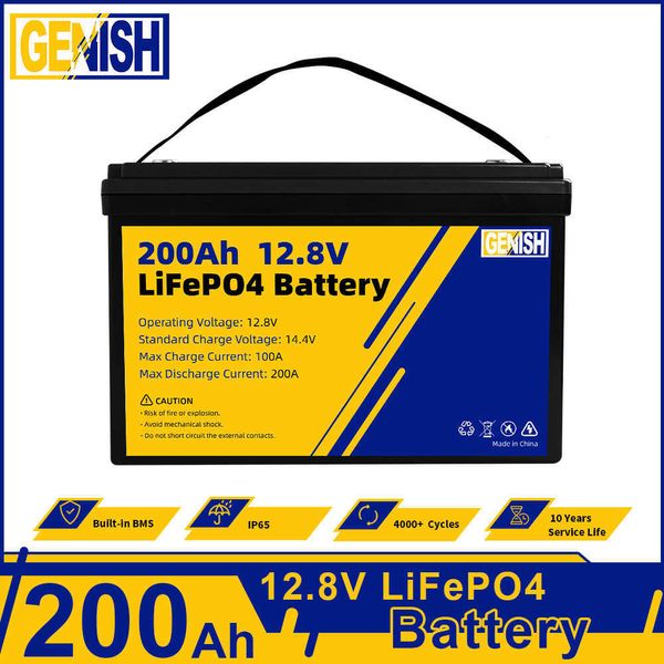 Batterie rechargeable 12V 200Ah Lifepo4 cellule solaire au Lithium fer phosphate à Cycle profond pour 12V 24V 48V bateau chariot de Golf RV chariot élévateur