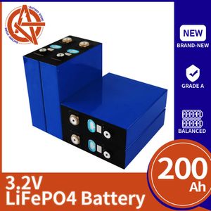 Batterie rechargeable 3.2V 200Ah Lifepo4 1/4/8/16/32PCS Cellule de batterie au phosphate de fer au lithium pour système solaire de bateau 12V 24V 48V RV