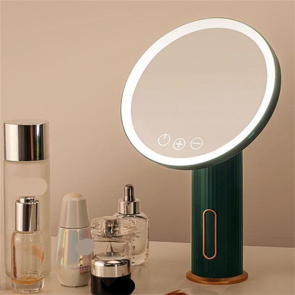Miroir de maquillage rechargeable 3 couleurs avec support d'écran tactile lumière LED lampe de voyage bureau de table cosmétique 20 # 220509