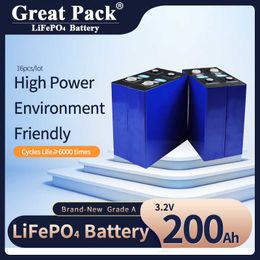 Oplaadbare 4 STKS 3.2 V 200Ah Deep Cycle LiFePO4 Batterij Cel 100% Volledige Capaciteit Gloednieuwe Grade A Lithium Ion met Busbars
