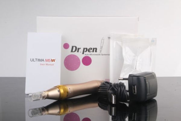 Machine Dermapen rechargeable à 5 vitesses, micro-aiguille électrique automatique Derma DR. Stylo avec 2 cartouches d'aiguilles DHL