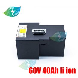 Oplaadbare 60V 40AH lithium-ionbatterij 16s voor elektrische scooter motorfiets kart mobiliteit e-tricycle eV+3A lader