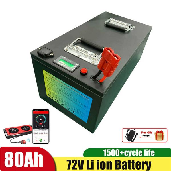 Batterie au Lithium rechargeable 72V 80Ah pour Scooter électrique Ebike Sctooer batterie de moto + chargeur 10A