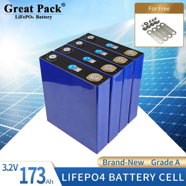 Rechargeable 8 pièces 3.2V 173Ah 100% pleine capacité Lithium Ion batterie cellule Cycle profond LiFePO4 flambant neuf Grade A batterie portable solaire