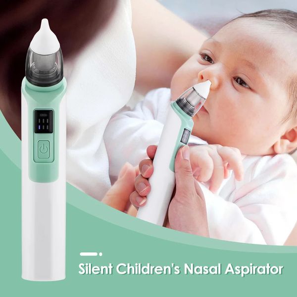 Nettoyeur de nez de bébé rechargeable Silicone Aspiration réglable Aspirateur nasal électrique pour enfant Sécurité sanitaire Pratique à faible bruit 240219