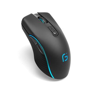 Rechargeable Computer Mouse Dual Mode Bluetooth24GHz Wireless USB 2400DPI Optical Gaming Gamer Gamer MICE POUR PC LAPTOP 240419