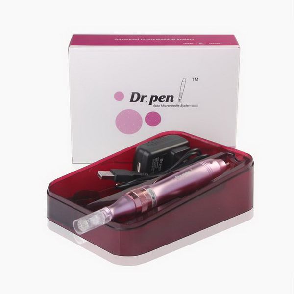 Stylo Derma rechargeable Dr.pen stylo à rouleau électrique derma Auto microneedle longueur d'aiguille 0,25-2,5 mm 5 vitesses stylo derma stampe anti-âge