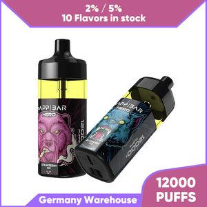 Gratis Verzending Oplaadbare wegwerp vape bladerdeeg 12k elektrische sigaret Cartridge Starter Kit 16ML sap bijgevuld 12000 trekjes vapes pods hoge kwaliteit