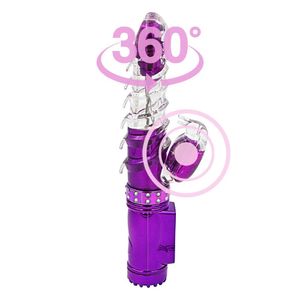 Double Vibrateurs Rechargeables Pour Femmes Rotation Vibrant Clitoris Vagin Lapin Gode Vibrateur Sex Toys Pour Femme Sex Machine J190629