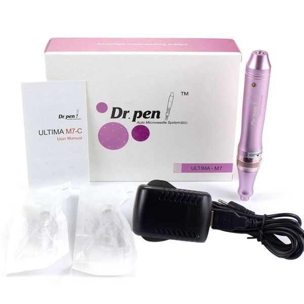 Rechargeable Derma Dr Pen M7-W M7W Micro aiguille automatique sans fil Cartouche réglable Longueurs 0,25 mm à 2,5 mm Dermapen électrique à 5 vitesses