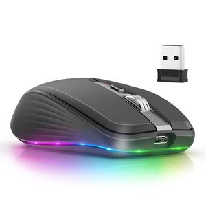 oplaadbare dual mode bluetooth 5.1 muis voor gamers rgb muis 700mah stil ontwerp 80cm type c oplaadlijn usb draadloze muis 4800 frames tweede verversingsfrequentie