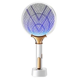 Raqueta eléctrica recargable Raqueta asesino Fly Swatter Frees Frees de batería inalámbrica Bug Zapper Insects Raqueta 240415