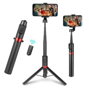 Recargable Plegable Inalámbrico Selfie Stick Portátil Bluetooth Mini Trípode Para iPhone 14 Pro Max Huawei Samsung Android Live Teléfono Móvil Control Remoto