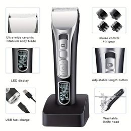 Kit de tondeuse à cheveux rechargeable pour hommes, tondeuse à cheveux électrique, tondeuse à cheveux pour salon de coiffure, kit de coupe de cheveux professionnel