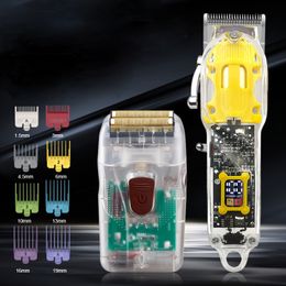 Tondeuse à cheveux rechargeable rasoirs Set Machine de coupe de cheveux avec corps transparent barbe rasage tondeuse