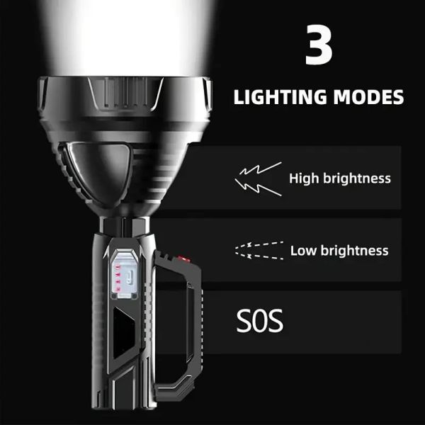 Lampes de poche à LED haute puissance rechargeable de la lampe à distance d'éclairage ultra-longue du lampe de lampe XHP70 SPELLOGE TORCHES DE LANTERIE puissante