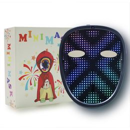 Oplaadbaar led-masker voor kinderen met bewegingswaarneming LED-lichtmasker voor kinderen Halloween-kostuum Verlicht gezichtsmasker Transforming Cosplay Verjaardag Maskeradefeest