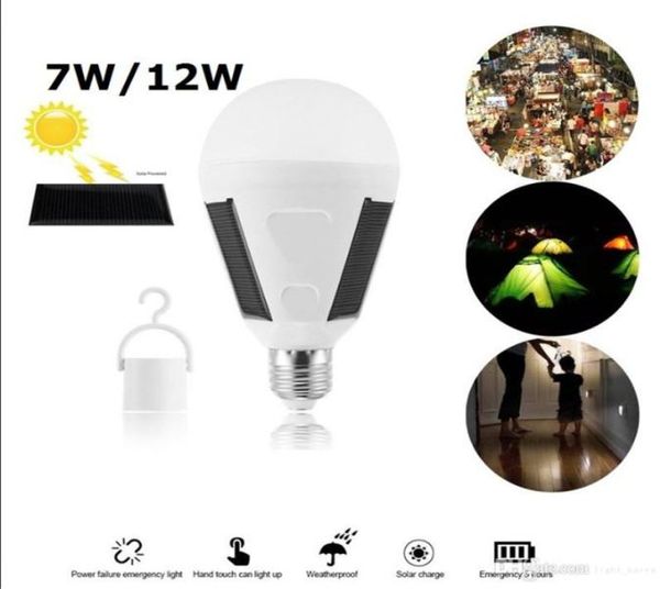 Bombillas Led recargables E27 lámpara Solar 7W 12W 85V265V bombilla de emergencia para exteriores viaje pesca Camping Light7260960