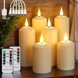 Bougies LED rechargeables par USB 2 Pilier imperméable à distance pour les tables de mariage Bougie électrique Flame Flame SAEALIGHT 240430