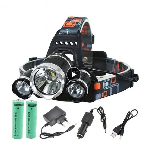 Linterna frontal led recargable, linterna frontal de pesca, linterna frontal de caza, linterna frontal de Camping, linterna frontal