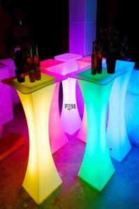Table de cocktail lumineuse LED rechargeable table de bar LED rougeoyante imperméable à l'eau éclairée table basse bar disco fourniture de fête par mer LL6903401