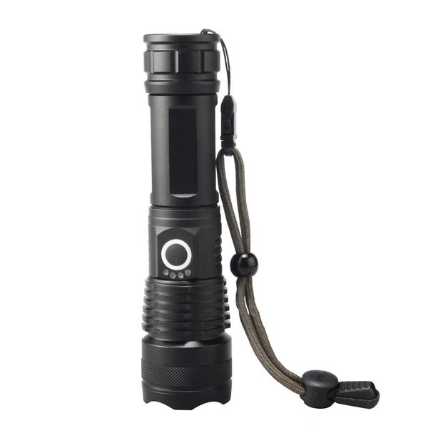 Torches LED rechargeables 6000 lumens lampes de poche tactiques super lumineuses avec 26650 piles Zoomable, lampe de poche étanche pour la pêche d'urgence