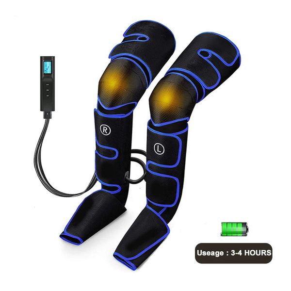 Relaxateur musculaire des jambes rechargeable 6 modes Récupération de compression d'air Boot Libération lymphatique Soulager la fatigue des pieds Chauffage Masseur de jambes 240127