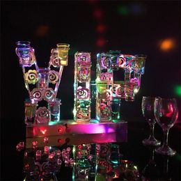 Oplaadbare Lichtgevende Licht op VIP-vormige LED-cocktaillade Wijnglasbekerhouder voor Bar Disco Party Decorations Benodigdheden