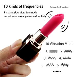 Mini vibrador de lápiz labial recargable, bala portátil, masaje de punto G, estimulador de clítoris, sexo