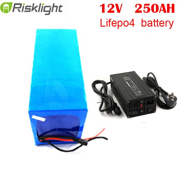 Batería de iones de litio recargable lifepo4 12V 250ah para RV/Sistema solar/yate/carros de golf, almacenamiento y coche