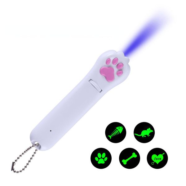 Proyección recargable LED Juguetes para gatos Pluma Multi-patrón Infrarrojo Uv Luz púrpura A prueba de mordeduras Divertido Gatos Stick Mascotas Accesorios Juguetes LED Para Gatos