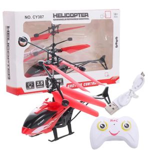 Helicópteros RC recargables inducción de juguetes de drones a flotar remoto Fallresistente mini niños Regalo de juguete 240516