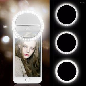 Rechargeable Selfie LED Anneau Lumière Dimmable Clip Téléphone À Piles Nouveauté Maquillage 3 Niveaux De Luminosité Pour Les Femmes