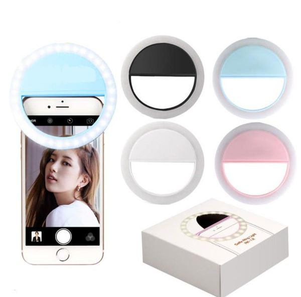 Rechargeable Selfie Light Ring Réglable Portable Led Avec Batterie Améliorant La Photographie Efficace Quatre Couleurs Avec Emballage Au Détail