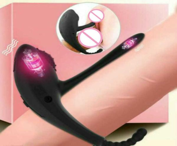 Rechargeable silicone vibrant vibrant anneau mâle Stimulation de clitorisation GP Orgasme Sex Toys for Men Couples X06026241926