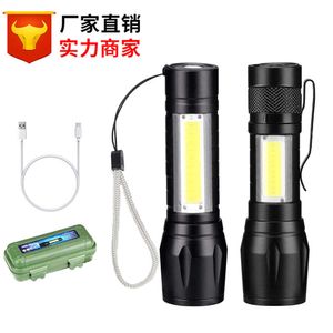 Lampe de travail LED Cob, Rechargeable, forte, pour l'extérieur, Zoom 14500, USB, Mini lampe de poche 843386