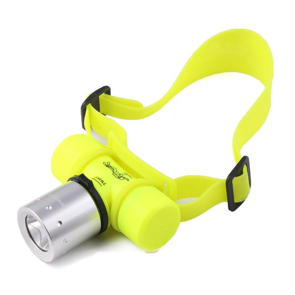 Lampe de poche rechargeable de torche de tête de phare de plongée sous-marine de LED avec la courroie de silicium