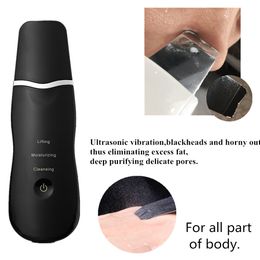 Freeshipping Rechargeable Ultrasonic Face Skin Scrubber Nettoyant pour le visage Peeling Vibration Enlèvement des points noirs Exfoliant Pore Cleaner Outils