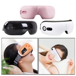 Masajeador de ojos eléctrico con calefacción USB recargable, portátil, para aliviar los ojos secos, máscara de ojos calentada para dormir, banda elástica ajustable 12198