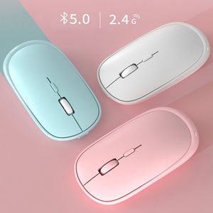 Rechargeable Wireless Bluetooth Mouse for Laptop Tablet Phone PC W1 Portable Business Office Computer Accessories Mute Dual Mode