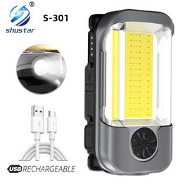 Lampe de travail Rechargeable lampe de poche LED avec XPG + COB lampe perles lampes lanterne lampes d'éclairage portables avec fonction de batterie externe