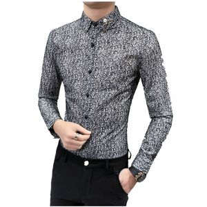 Recommander 2018 bonne qualité chemise de smoking col rabattu à manches longues affaires formelles hommes chemises habillées solide hommes haut chemisier