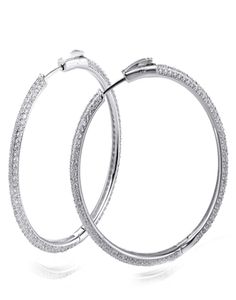 Recommander 46 mm Large Vraie Silver Silver Hoop Micro Pave Tiny Crystal Jewelry Bijoux Big 925 Silver Circle Oreads3989846