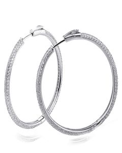 Recommander 46 mm grande boucle d'oreille en argent sterling véritable Micro pavé minuscule bijoux en cristal bijoux grandes boucles d'oreilles en argent 925 cercle5684295