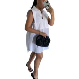 Aanbevelen stijl zwart wit shirts blouses zomerjurk voor vrouwen kleding cool meisje straat kantoor vintage sundress 210525